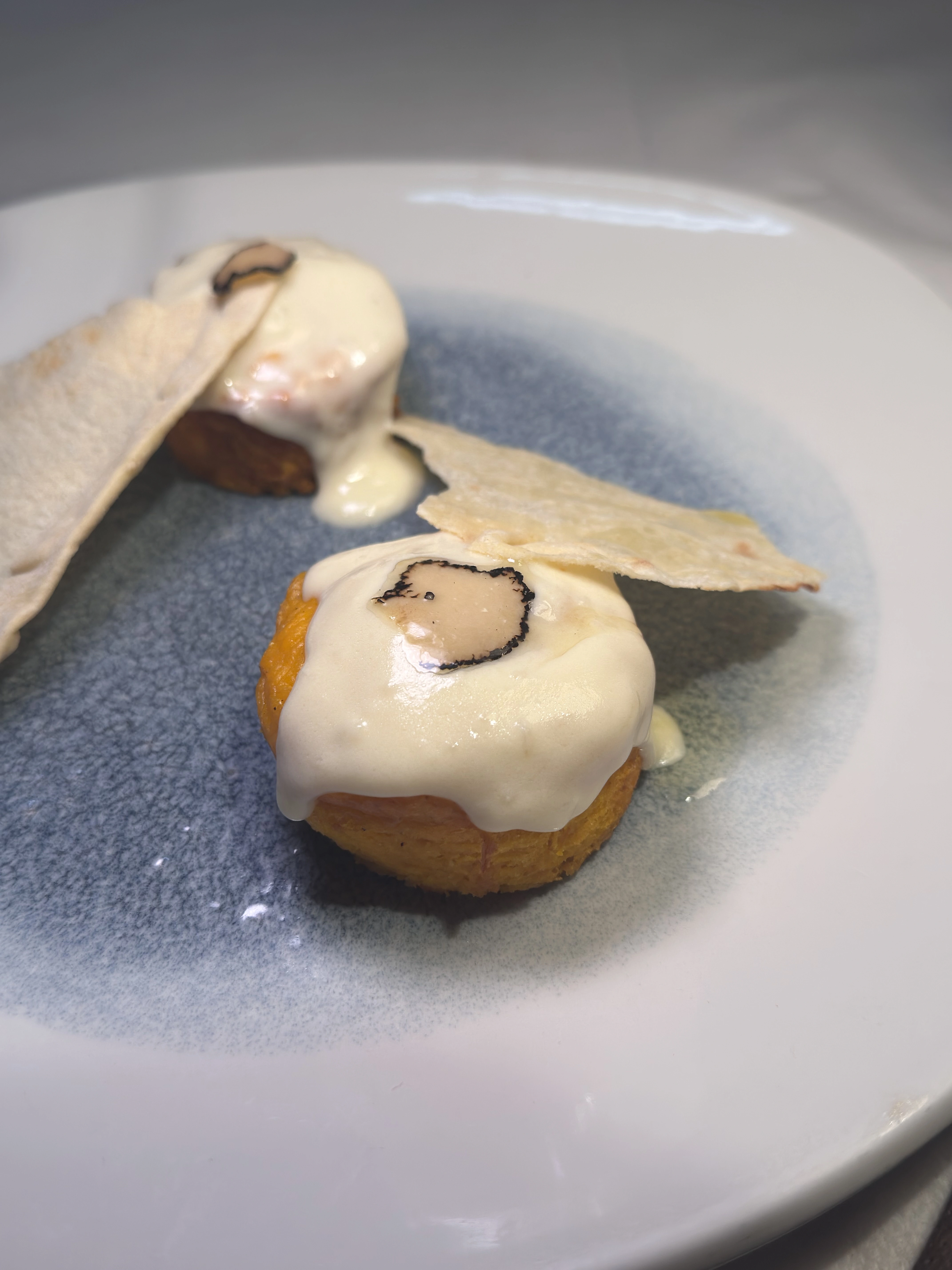 Tortino di zucca su crema di grana con tartufo, degustazione Estebar Ferrara